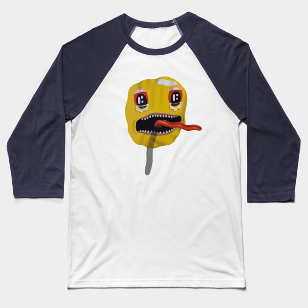 Sad Trippy Smiley Baseball T-Shirt by samualweinberg